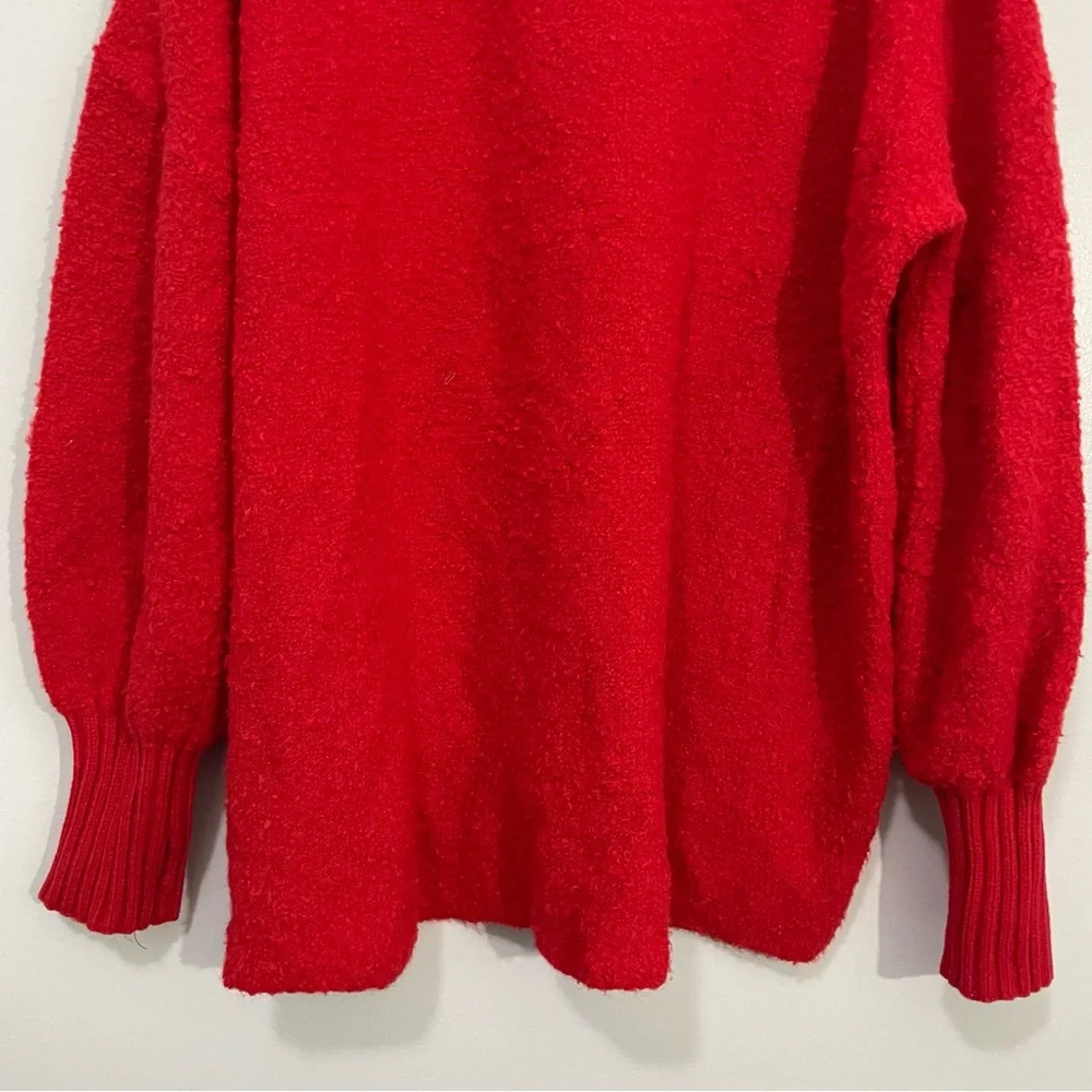 Aerie Offline Red Wool Blend Textured Turtleneck Sweater Size L